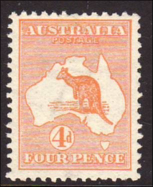 1929 Australia Stamps 6d chestnut Roo SG 107 small multi wmk FU 
